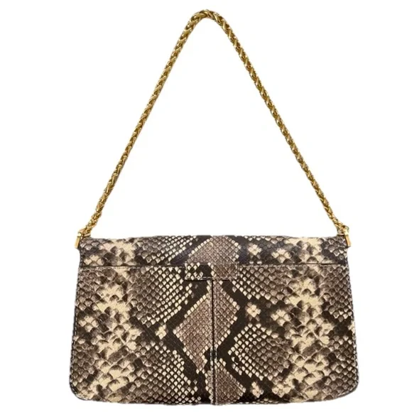Michael Kors Sonia Medium Snake Embossed Chain Strap Shoulder Bag Purse - Picture 4 of 12